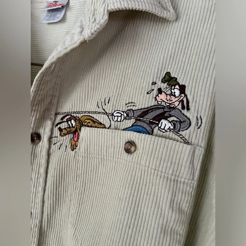 Vintage 90s Disney corduroy embroidered shirt Large - Picture 7 of 8